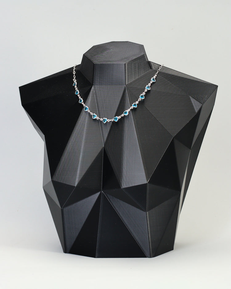 Choker Riviera Corações Azul