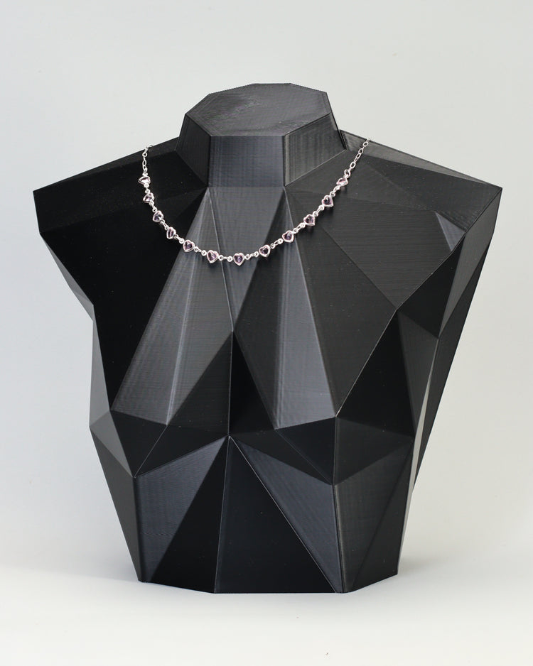 Choker Riviera Corações Rosa